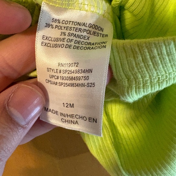 Hello Kitty Lime Green Ribbed Shorts - Picture 3 of 3